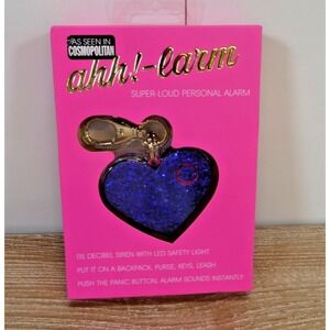 BlingSting Ahh!-larm Blue Glitter Heart 115 Decibel Alarm Light